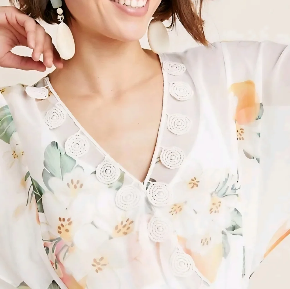 FARM RIO Floral White Dress Xl - Picture 5 of 11